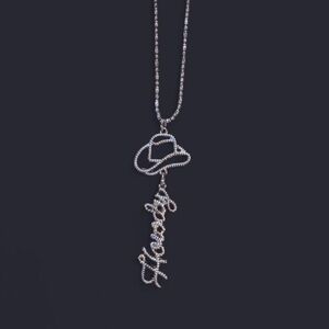 Elegant Silver Necklace with Hat and Rope Design